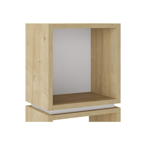Biały regał w dekorze dębu 32x66 cm Lofty – Marckeric-image-3