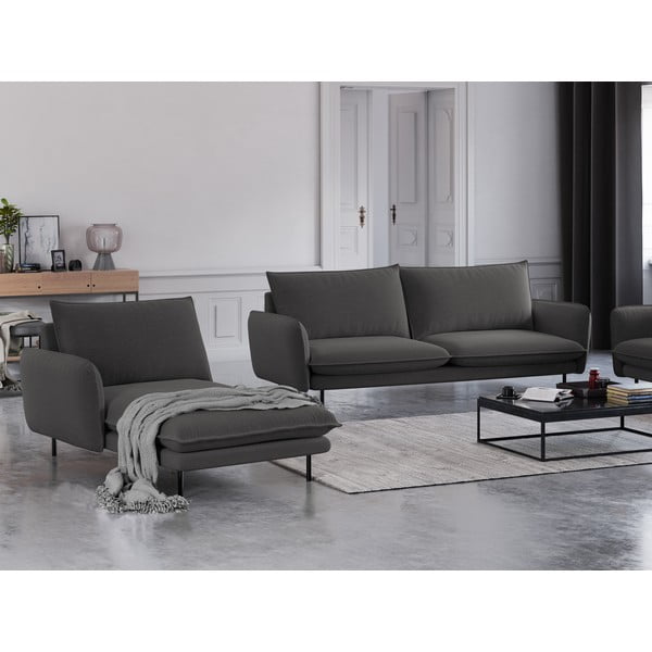 Ciemnoszary szezlong Cosmopolitan Design Vienna, lewostronny-image-1