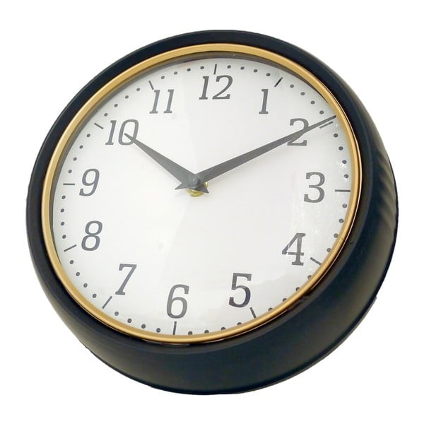 Czarny zegar ścienny Maiko Reloj, ⌀ 24 cm
