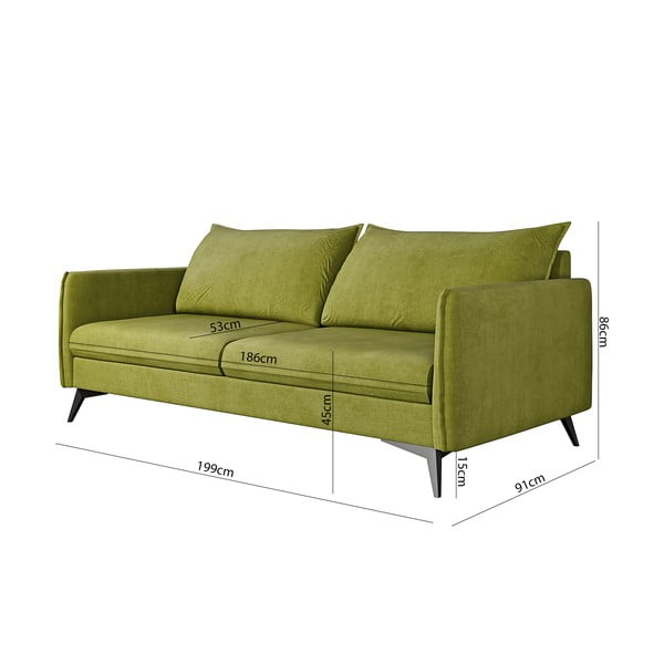Zielona sofa 199 cm Juli Bis – Ropez-image-3