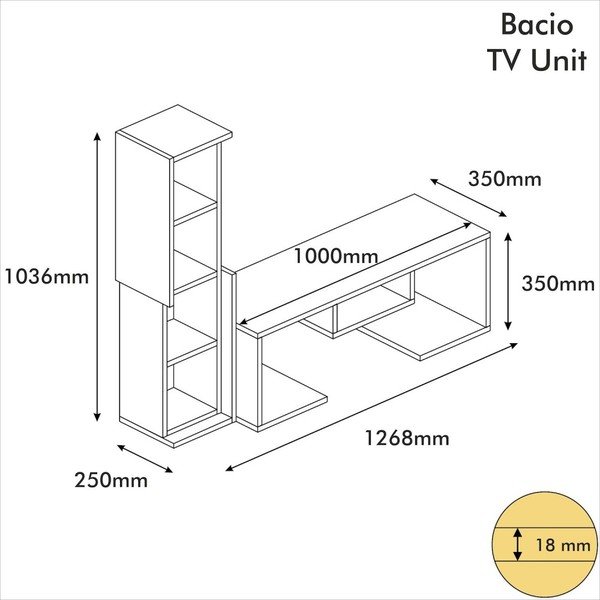 Biały komplet mebli pod TV Bacio-image-4