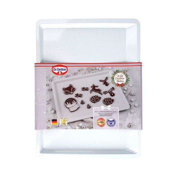 Biała stalowa blaszka do pieczenia Dr. Oetker White Christmas Baking, 42 x 33 cm-image-3
