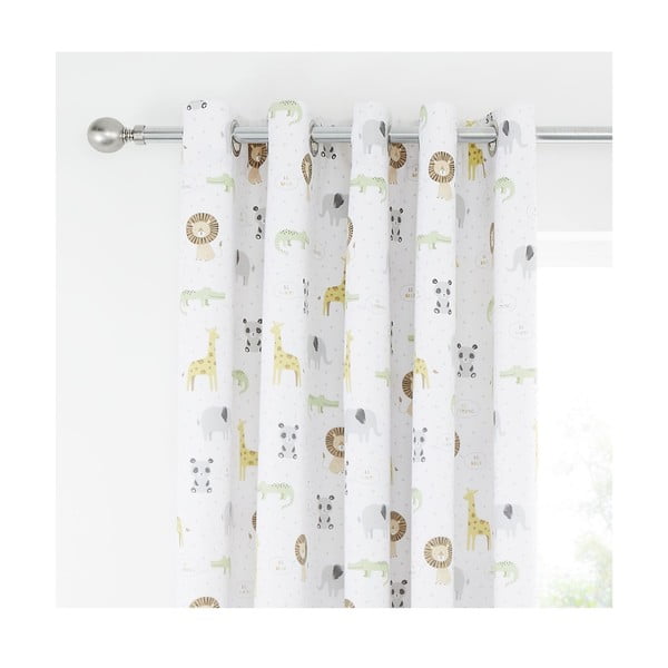 Biała zasłona dziecięca 2 szt. 168x183 cm Roarsome Animals – Catherine Lansfield