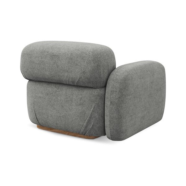 Szary moduł sofy z materiału bouclé (lewostronny) Ailani – Makamii-image-3