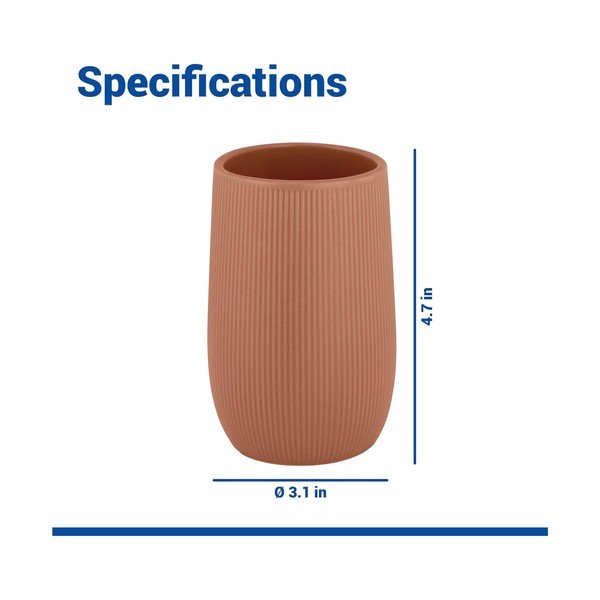 Brązowy kubek na szczoteczki do zębów ceramiczny Fablo – Wenko-image-4