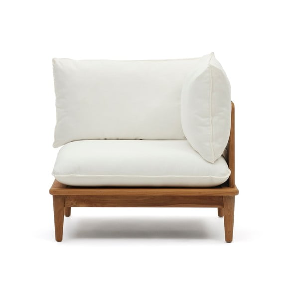 Biało-naturalny drewniany fotel ogrodowy Portixol – Kave Home