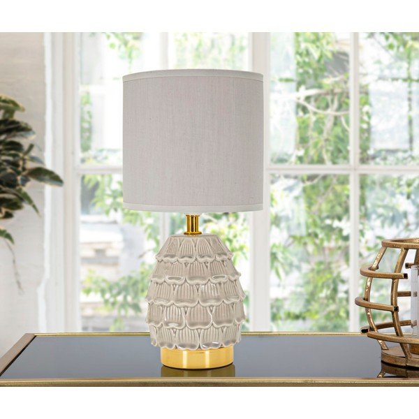 Beżowa lampa stołowa ceramiczna z tekstylnym kloszem (wysokość 30,5 cm) Pigny – Mauro Ferretti-image-4