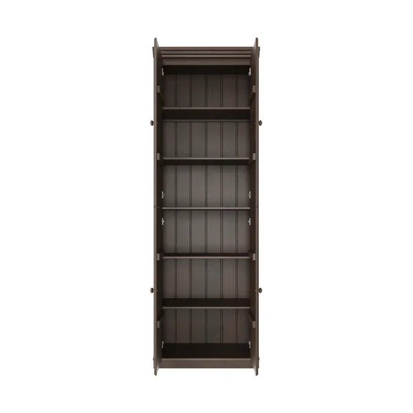 Ciemnobrązowa szafka z litego drewna sosnowego 74x223x37 cm Anita – Støraa-image-2
