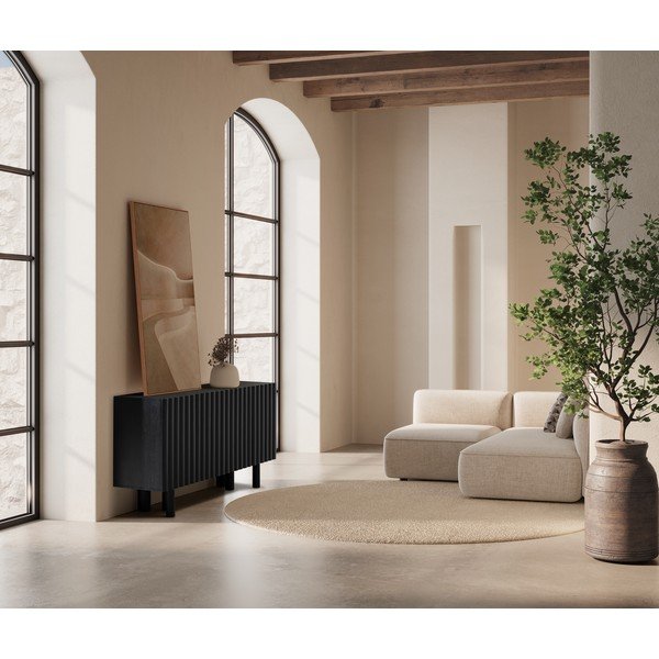 Czarna komoda z litego drewna mango 160x80x40 cm Tamira – MOME-image-1