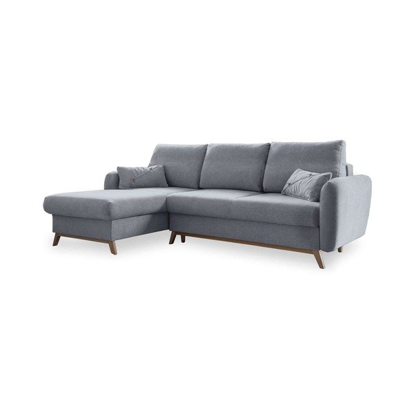 Jasnoszary narożnik rozkładany Miuform Scandic Lagom, lewostronny