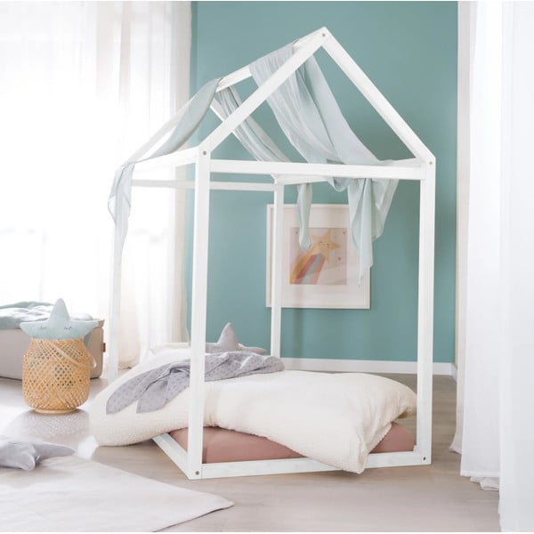 Białe łóżko dziecięce w kształcie domku 70x140 cm Montessori – Roba-image-1