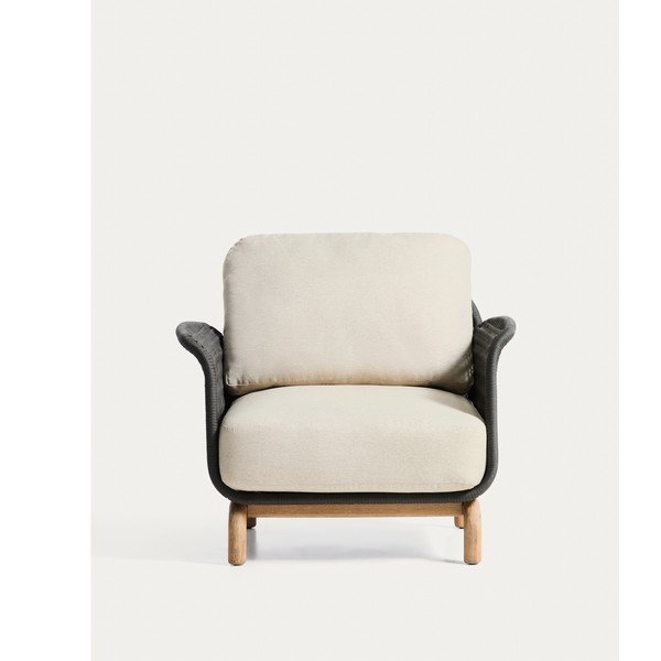 Beżowy tapicerowany fotel ogrodowy Alipa – Kave Home-image-4