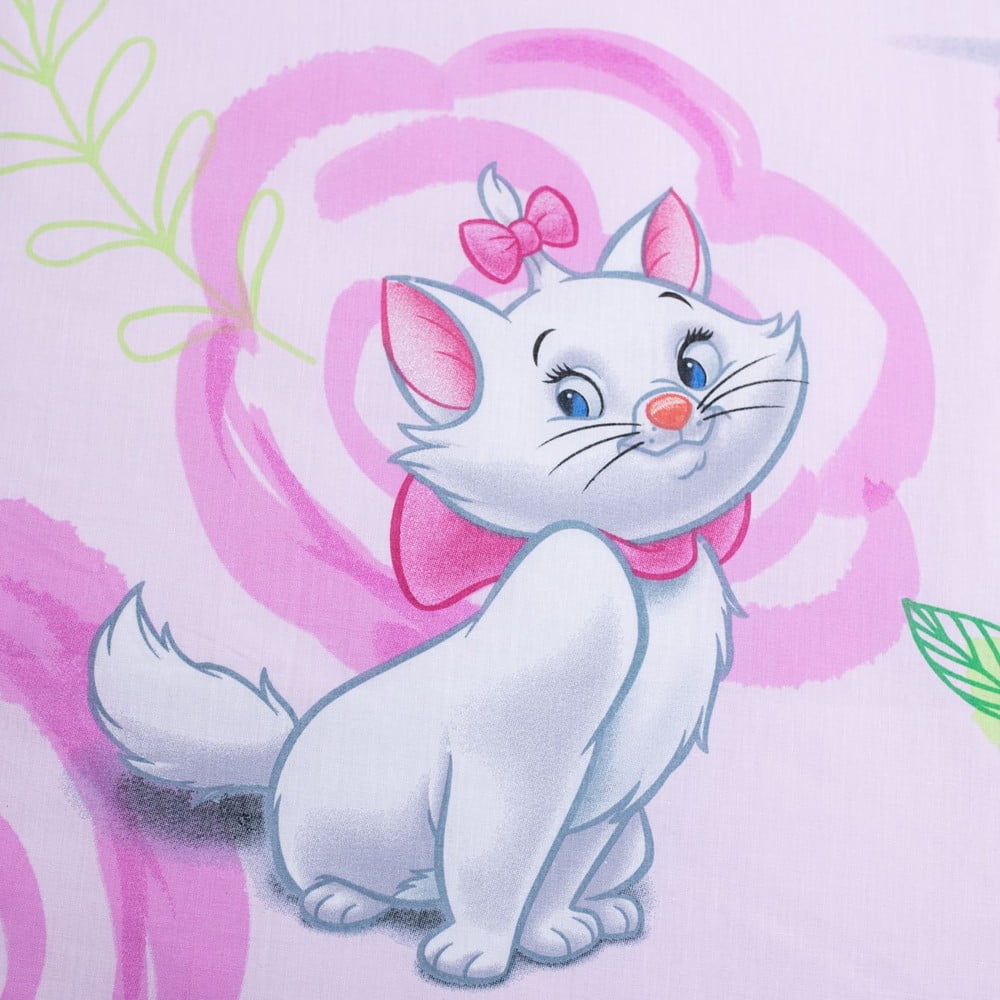 Różowa bawełniana pościel dziecięca jednoosobowa 140x200 cm Marie Cat "Pink" – Jerry Fabrics (zdjęcie 5)