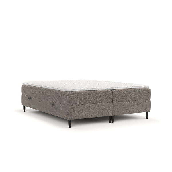 Brązowe łóżko boxspring ze schowkiem 160x200 cm Malte – Maison de Rêve