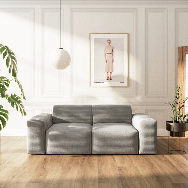 Szara sztruksowa sofa 205 cm Villet – Rodier-image-1