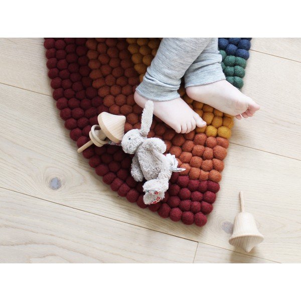 Dziecięcy wełniany dywan kulkowy Wooldot Ball Rugs Rainbow Multi-image-2