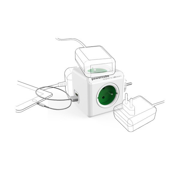 Rozgałęźnik do gniazdka 12 cm PowerCube Original USB – Cubenest-image-2