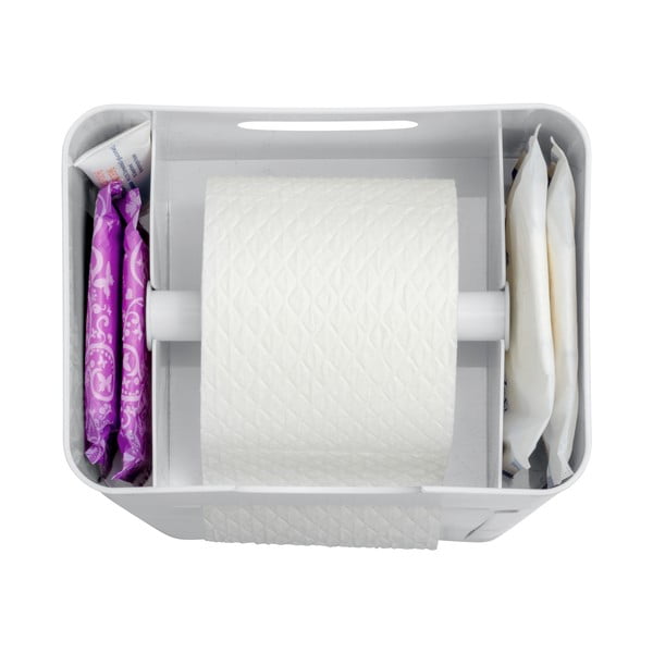 Biały plastikowy stojak na papier toaletowy ze szczotką Imon – Wenko-image-3
