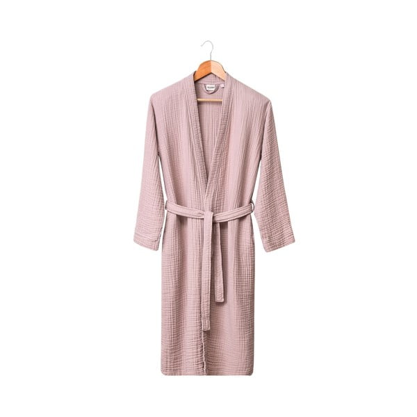 Różowy szlafrok muślinowy w rozmiarze S/M Kimono – Foutastic