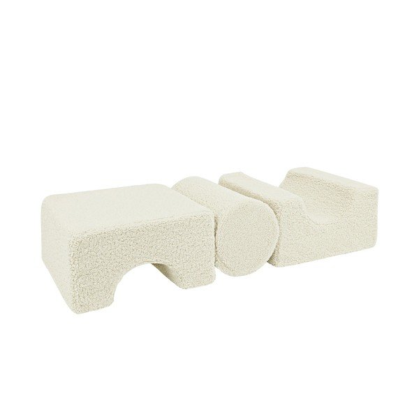 Biały piankowy plac zabaw 3 szt. z materiału bouclé wysokość 30 cm 83x45 cm – Meowbaby-image-4