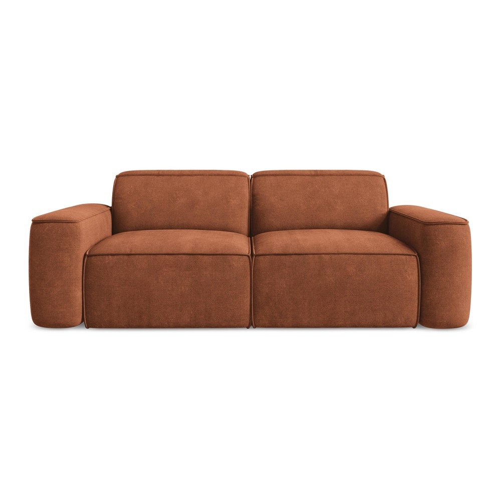 Sofa z tkaniny szenilowej w kolorze terakoty 204 cm Omao – Makamii