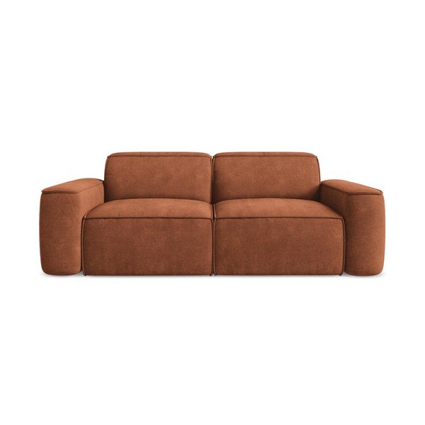 Sofa z tkaniny szenilowej w kolorze terakoty 204 cm Omao – Makamii