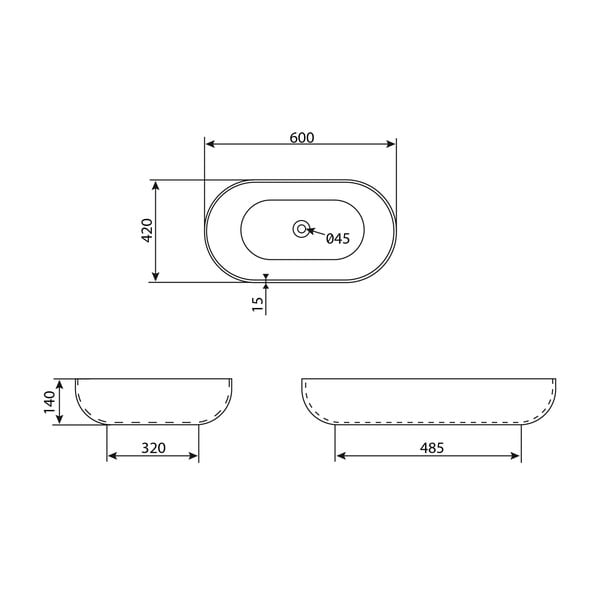 Biała umywalka ceramiczna Sapho Caleo, 60x42 cm-image-3