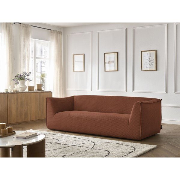 Pomarańczowa sztruksowa sofa 242 cm Giorgia – Bobochic Paris-image-1