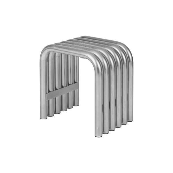 Metalowe krzesło ogrodowe w kolorze srebra Nokk – noo.ma