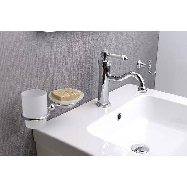 Bateria umywalkowa stojąca w kolorze srebra z połyskiem Vienna – Sapho-image-3