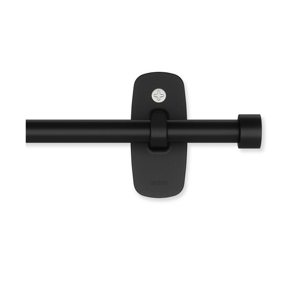 Stalowy regulowany karnisz w kolorze matowej czerni 40 - 71 cm Adhera – Umbra