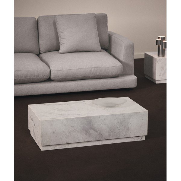 Biały marmurowy stolik 50x100 cm Sorein – Kave Home-image-1