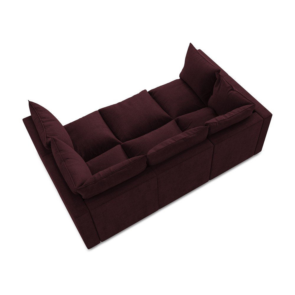 Bordowa sofa 255 cm Manao – Makamii (zdjęcie 4)