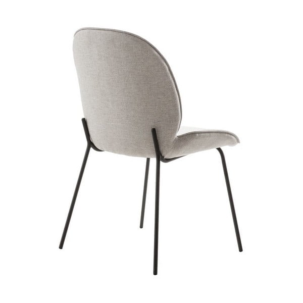 Szare krzesło z aksamitną powierzchnią i metalową konstrukcją Canett Hella-image-2