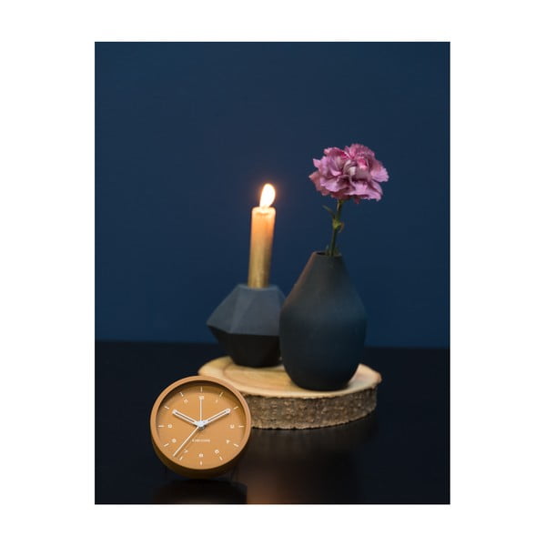 Brązowy budzik Karlsson Tinge, ø 9 cm-image-1