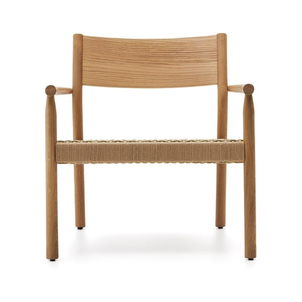 Fotel z plecionką w jasnym naturalnym kolorze Yalia – Kave Home-image-2