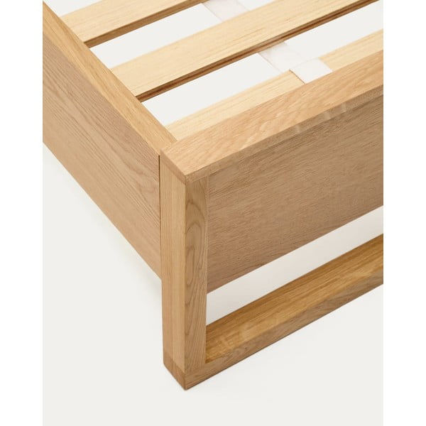 Łóżko jednoosobowe z litego drewna dębowego ze stelażem 90x190 cm Alguema – Kave Home-image-4