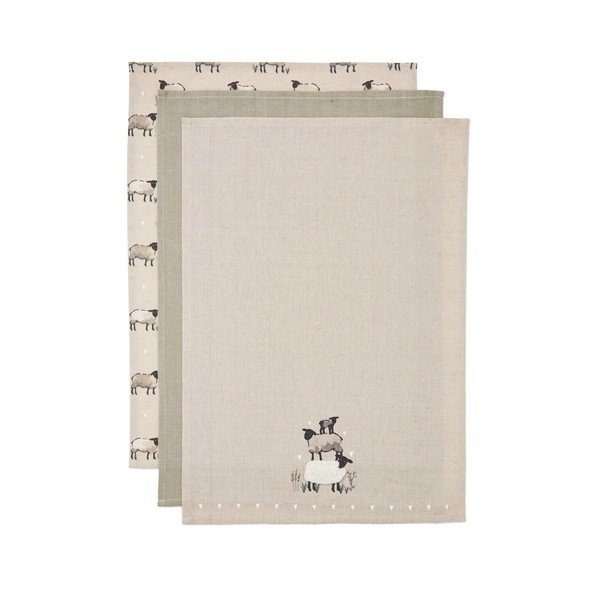 Ścierki zestaw 3 szt. z mieszanki lnu 45x65 cm Highland Sheep – Cooksmart ®-image-3