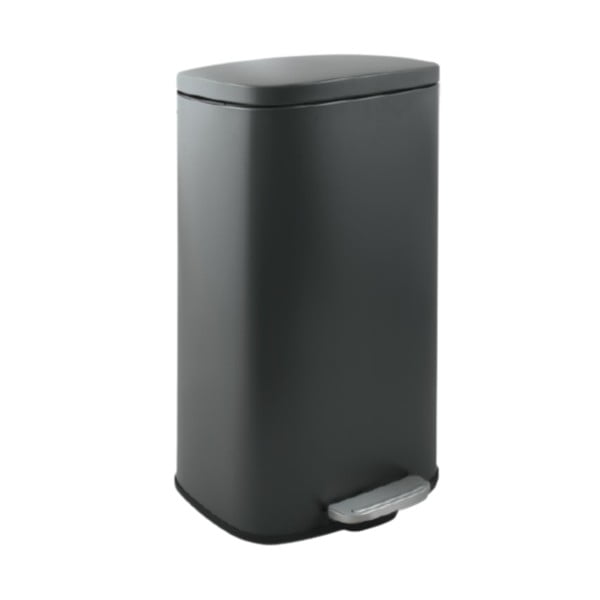 Ciemnoszary stalowy kosz na śmieci z pedałem 50 l   Akira – Spirella