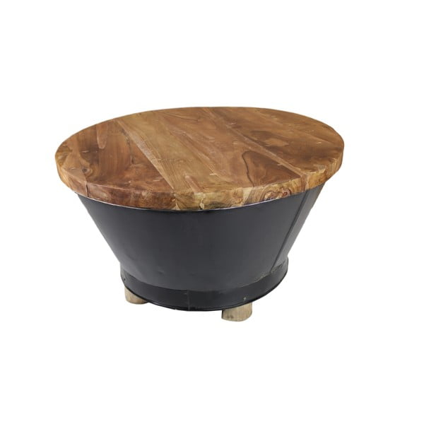 Stolik z drewna tekowego HSM Collection Bucket, ⌀ 70 cm