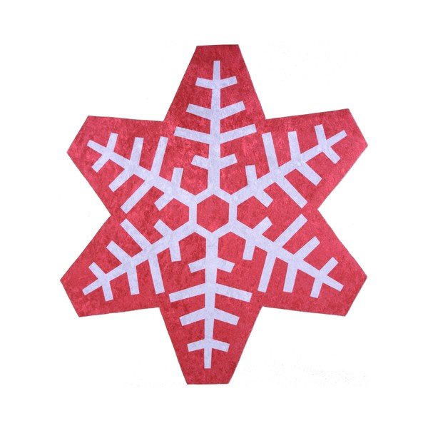 Czerwono-biały dywan Vitaus Snowflake Special, 160x160 cm-image-1