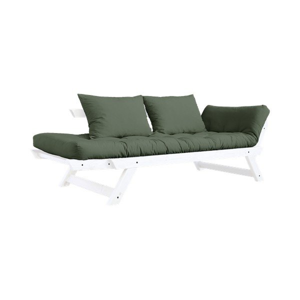 Sofa rozkładana z zielonym obiciem Karup Design Bebop White/Olive Green-image-4