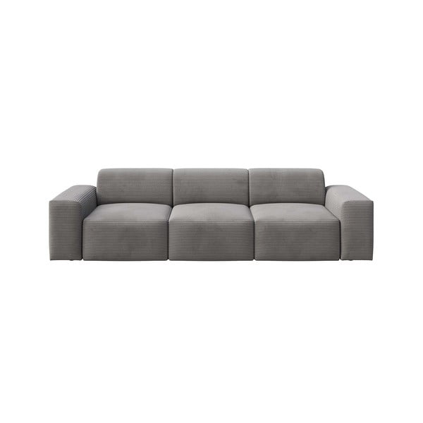 Szara sztruksowa sofa 285 cm Fluvio – MESONICA