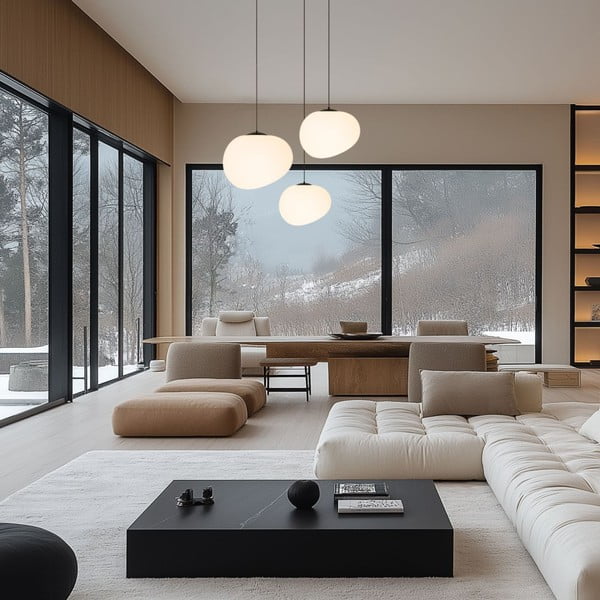 Czarno-biała lampa wisząca ø 25 cm Stones – Candellux Lighting-image-2