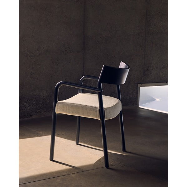 Czarno-beżowe krzesło Falconera – Kave Home-image-1