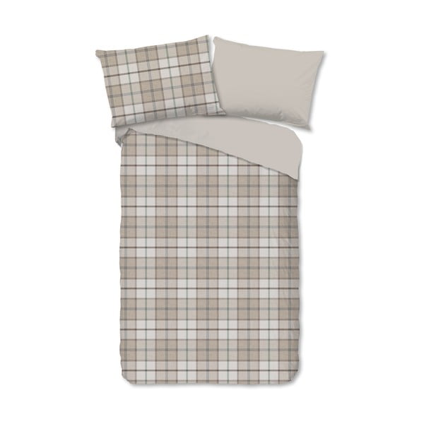 Jasnobrązowa flanelowa pościel jednoosobowa 140x200 cm Bernardus – Good Morning