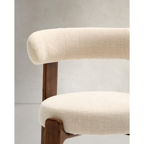 Brązowo-beżowe krzesło z litego drewna jesionowego Granite – Kave Home-image-2