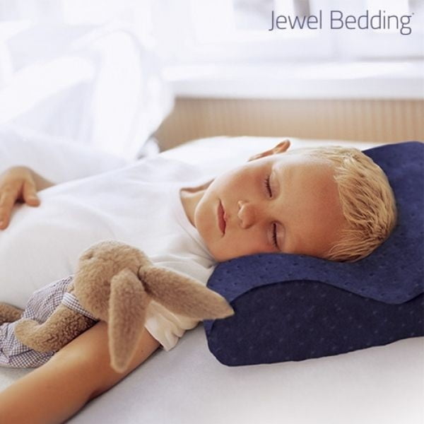 Ciemnoniebieska poduszka z pamięcią kształtu z poszewką InnovaGoods Jewel Bedding