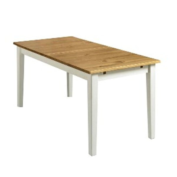 Drewniany stół do jadalni rozkładany z białymi nogami 13Casa Ginger, 160/200x80 cm