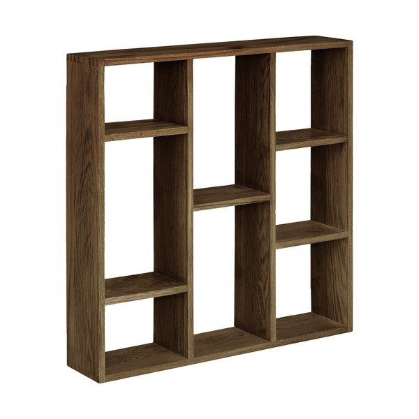 Ciemnobrązowa wielopoziomowa półka z litego drewna dębowego 70 cm Townsville – House Nordic